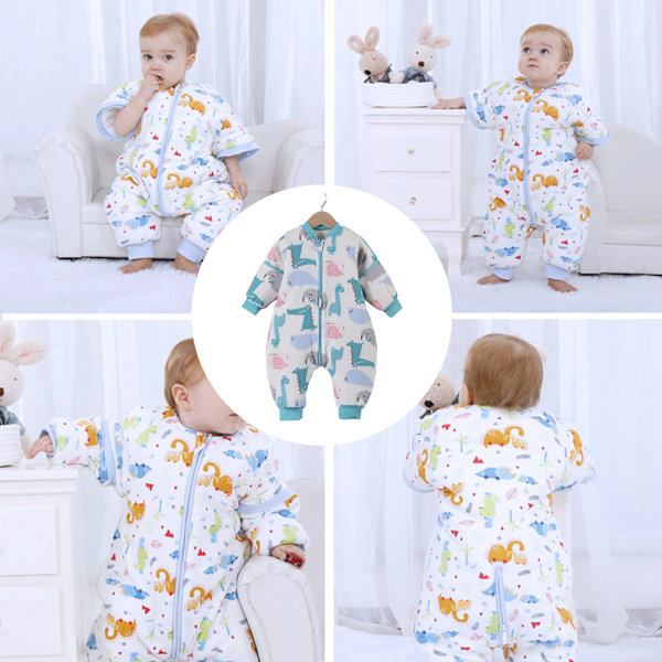 Barne-sovepose med lange ermer i bomull, unisex soveposer