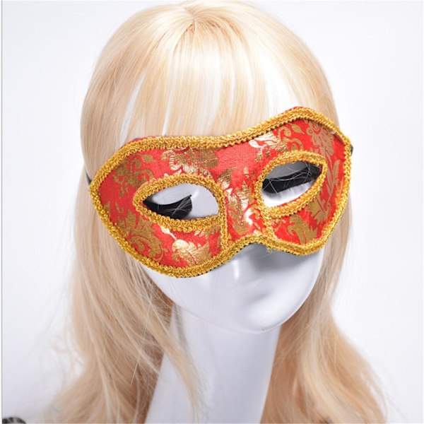 Halloween Party Costume Ball Eye Dress Jazz Men Mask Decoration(red)