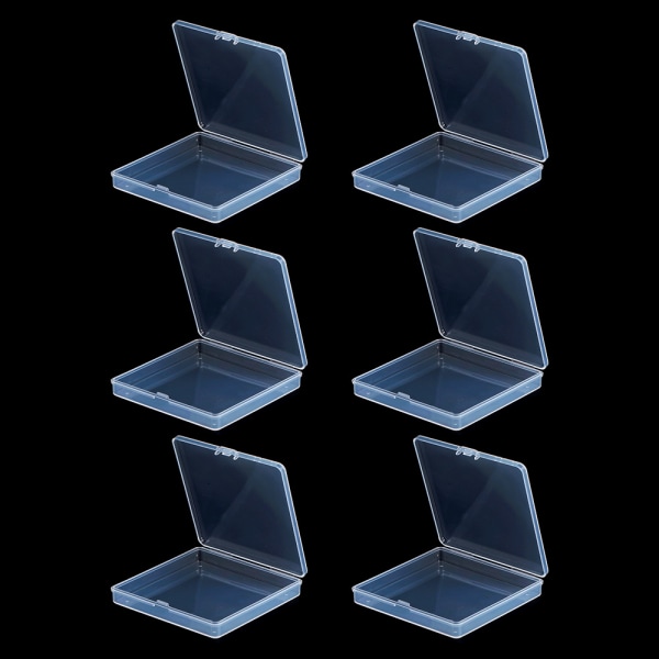 6 stycken Mini Plastic Clear Beads Förvaringsbehållare Box för