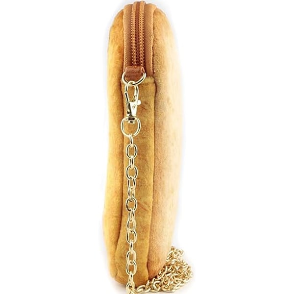 Smörbröd Axelväska, Söt Plysch Mat Crossbody Handväska för Kvinnor