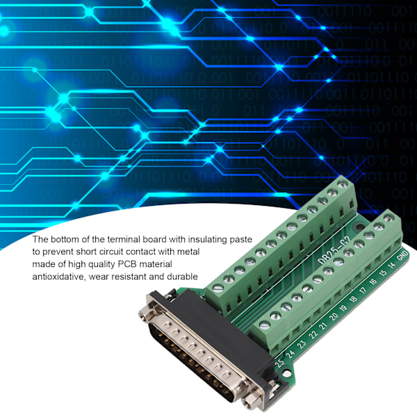 25-polig Terminalblockanslutning Signalmodul Skruvtyp PCB-terminalbräda för kommunikationsfelsökning DB25‑G2 Hankontakt