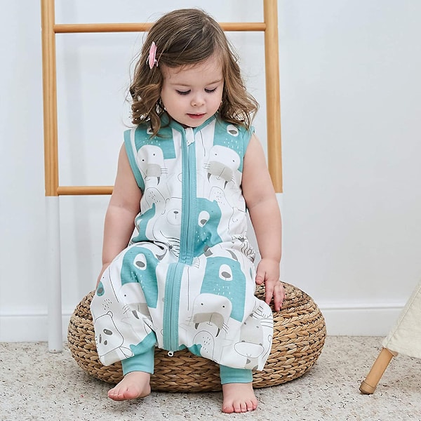 Sommertynde baby-onesies, bomuldsbaby-anti-spark-tæppe, børnevest-sovepose med fødder