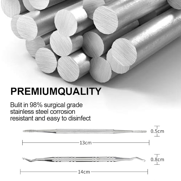 Nageltrångsverktygssatser, Nagelfil och Lyftverktyg, Pedikyrverktygssats Nagelrengöringsverktyg