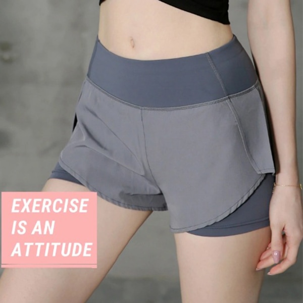Dame Workout Shorts med Lommer Højtaljede Gym Yoga Løbeshorts med For