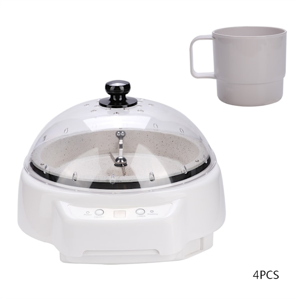 Hemma-kafferostare, Elektrisk Kaffebönor Bageri Rostningsmaskin (Vit EU-kontakt)