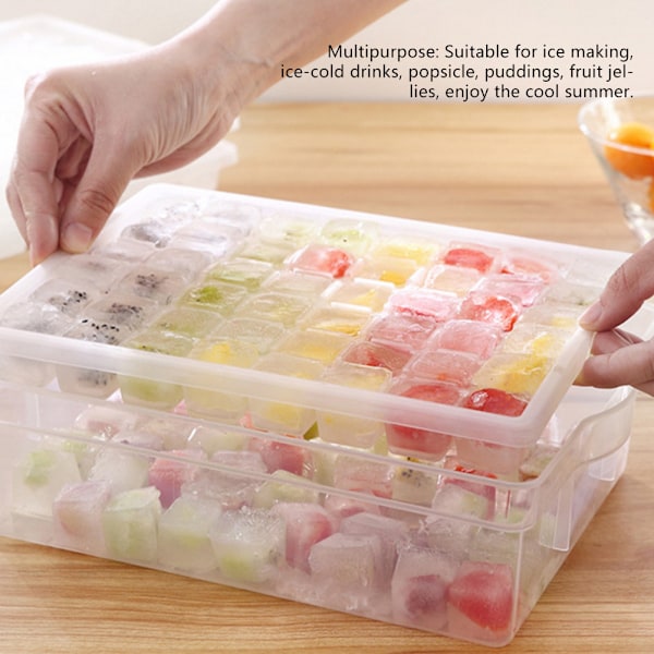 DIY PP Isbittsformer Fryser Puddingform Sjokoladeform Med Oppbevaringsboks Skje