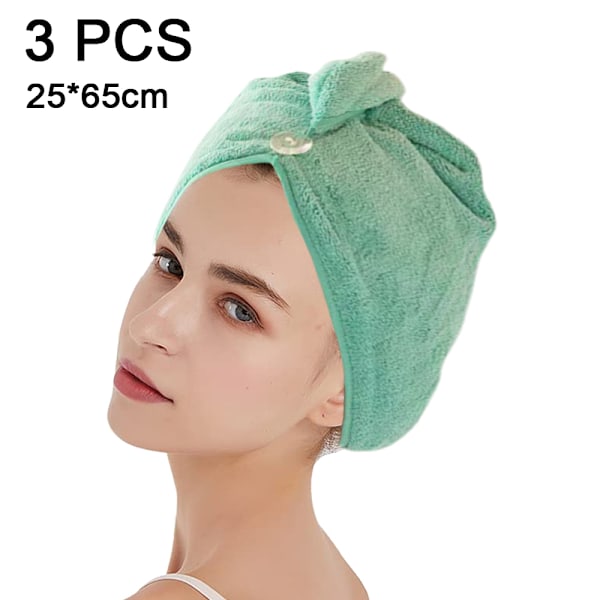 3-pack Snabb Torkande Hårhandduk för Kvinnor - Absorberande Hårwrap Turban Snabbtorkande Mikrofiber Hårhandduk