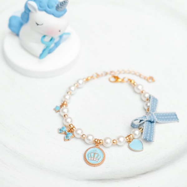 Halsband med pärlor för hund och katt, bling-accessoarer, band, kärlekshänge, husdjurssmycken för valpar, chihuahua, yorkie, justerbart, handgjort