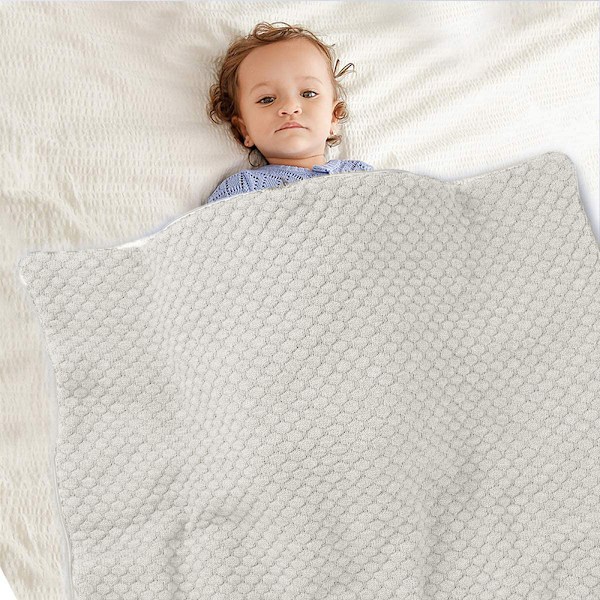 1 stk Baby Swaddle Tæppe Fleeceforet Bærbar Spædbarn Strikket Barnevogn Nap Wrap Plus Bomuld, Nyfødt Tyk Blød Varmt Sovesæk