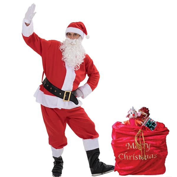 Jul säck stor röd God Jul tomte julklappspåse