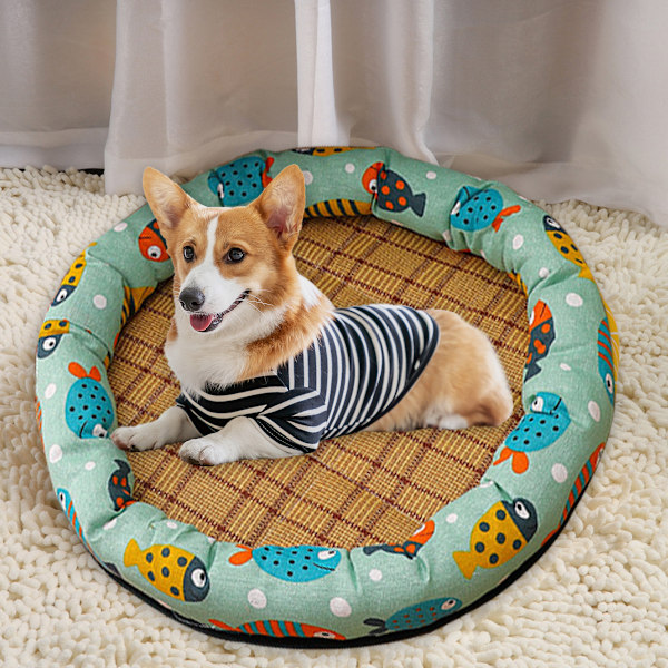Sommermåtte Kennel Kattenest Kold Pude Dyretilbehør, Rattanmåtte Kattekøler Sovemåtte, Squishmallow Dyreseng