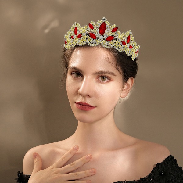 Sppry Rhinestone Crown för brudprinsessa kvinnor på bröllop födelsedagstävling, julklapp till kvinnor