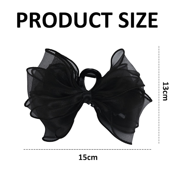 Hårklämma, starkt grepp med rosett, halkfri trendig hårklämma, modeaccessoarer för hår