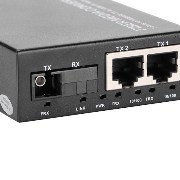 2-ports Ethernet Fiber Switch TBCMC3412ES20A Plug & Play Stabil Robust Datornätverksswitchar 100-240V (AU-kontakt)