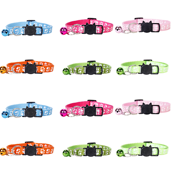 Valp ID-halsband Söt valpmönster valphalsband mjuk nylon split glöder i mörkret