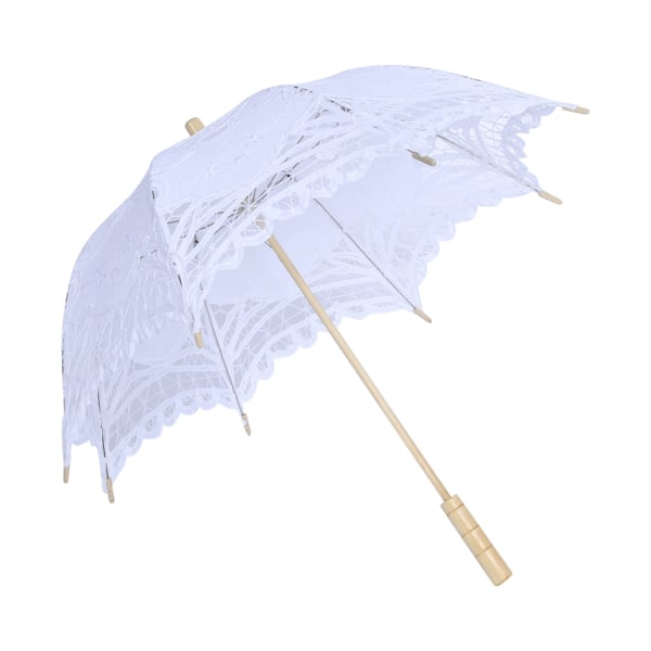 Lady Kvinnor broderade spetsparaply Parasoll parasoller
