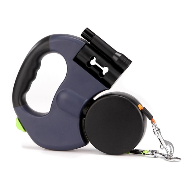Inrullbar hundkoppel, 3m hundkoppel inrullbar med ficklampa hundpromenadkoppel för små medelstora stora hundar 360° trasselfri nylonkabel träning