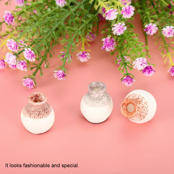 3st/ Set Dockhus Liten Miniatyr 1:12 Flower Vas Flaska