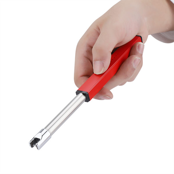 USB Laddningsbar Vindtålig Flammlös Elektrisk Bågtändare Bärbar BBQ Picknick Tändare Matt Röd