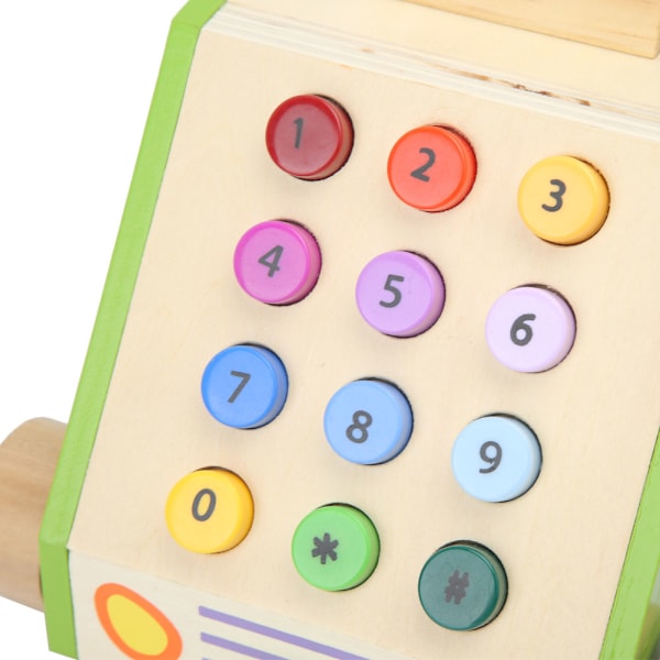 Spädbarns Trätelefon Design Draghjul Leksak Matchande Tidiga Utbildningsleksaker