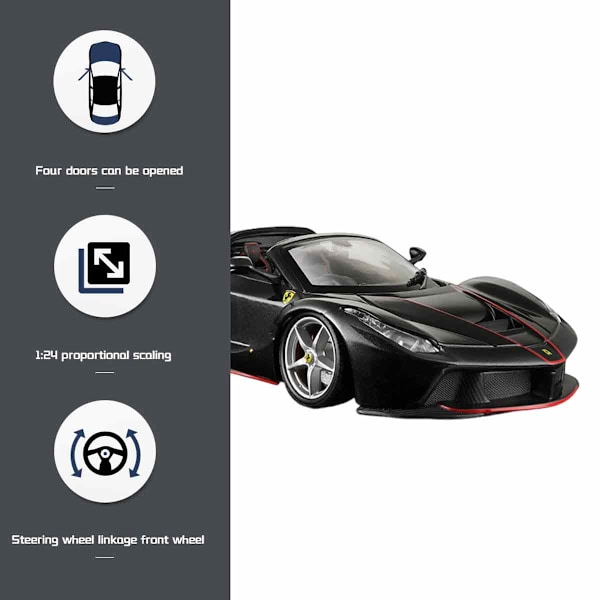 Bburago 1:24 urheiluauto kilpa-auton malli simuloitu seos poikien Ferrari-lelu Black
