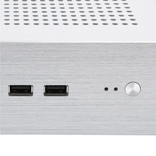 G60S HTPC-chassi i helaluminium med DCATX-strömförsörjning MiniITX-hölje för stationär dator (Silver USB2.0)
