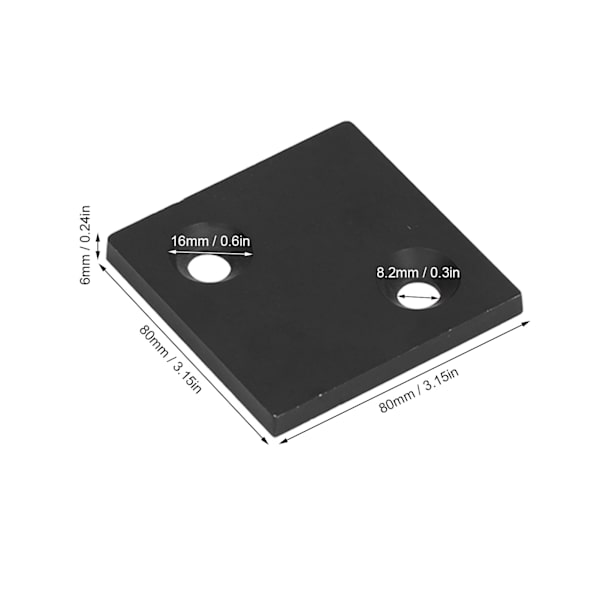 5 st Aluminiumprofiler Slutlock 8080 Dubbla Spårändar för 3D-skrivare CNC-fräs Svart