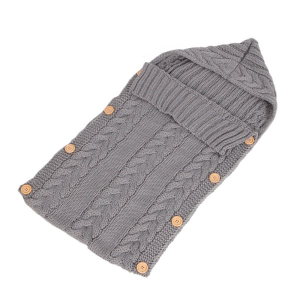 Nyfödd Baby Wrap Swaddlefilt Stickad Sov-Säck