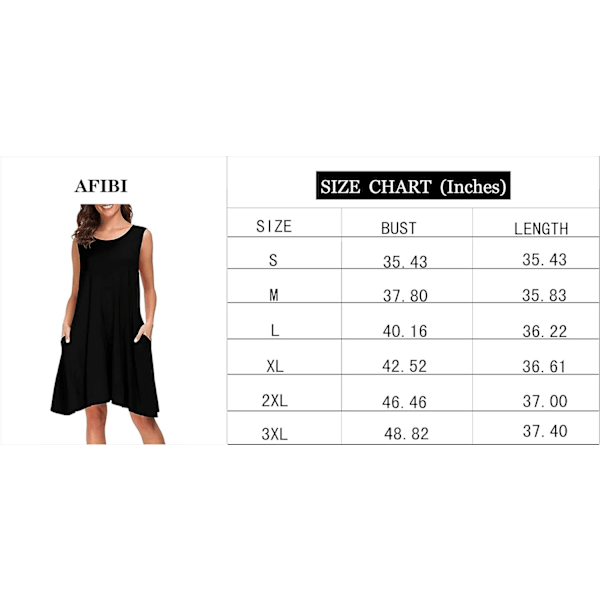 Afibi Sommerløse Kvinner Casual T-skjorte Kjole Løse Strand Cover Up Tank Dress