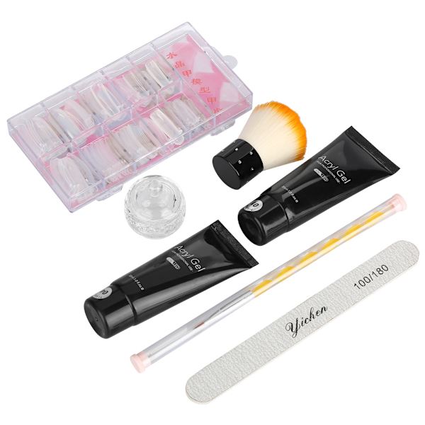 6-pack Snabbbyggnad Poly Gel Nagelformar Tips Set Förlängning Lim Nagelkonst UV Builder