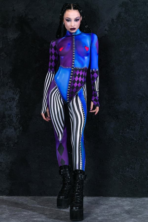 (L) Harlekin Kostume, Halloweenkostume til voksne