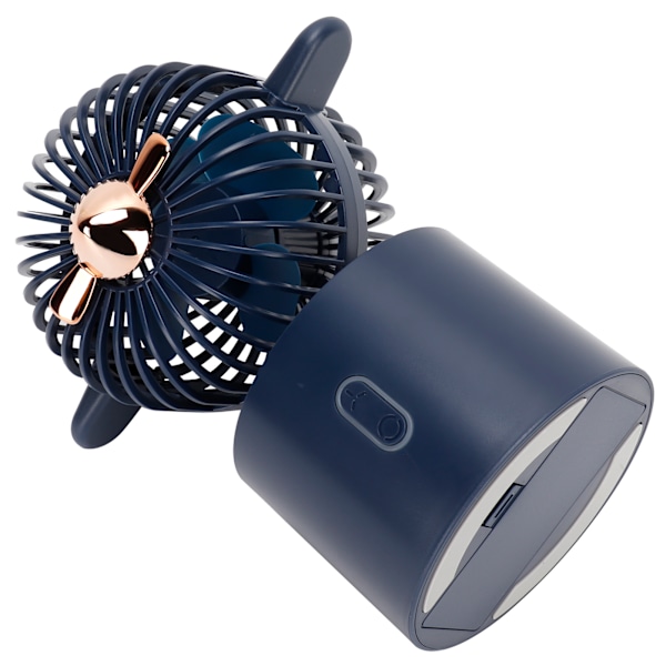 Flyvende Mini-Vifte med Oscillerende Funksjon, USB-Lading, Bærbar Håndholdt Vifte for Sommer, Hjem, Kontor - Blå