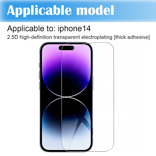 3 stk. Hærdet glas iPhone 14 - Skærmbeskytter Transparent