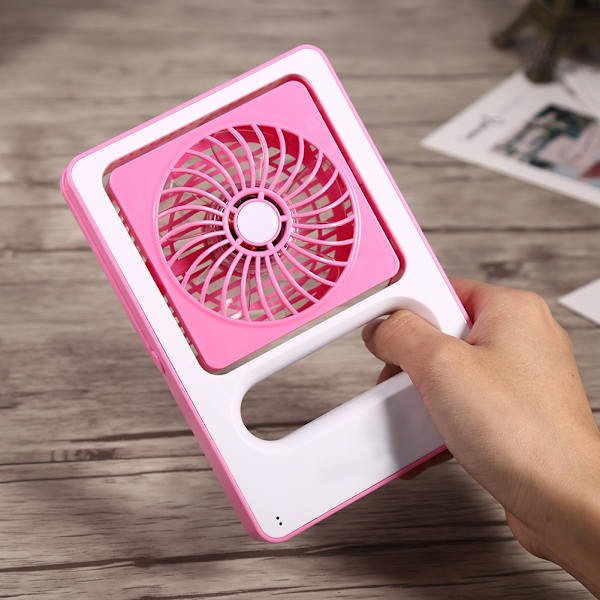 Mini Kannettava USB-Latautuva Sähkötuuletin Pöytäkäyttöön Käsikäyttöinen Tuulettimet Käytännöllinen Kotiin Toimistoon Vaaleanpunainen