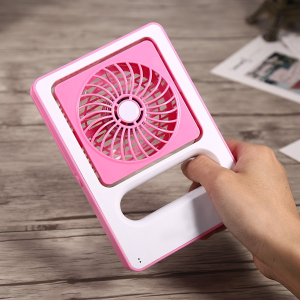 Mini Portable USB Rechargeable Electric Fan Desk Handheld Fans Practical for Home Office Pink