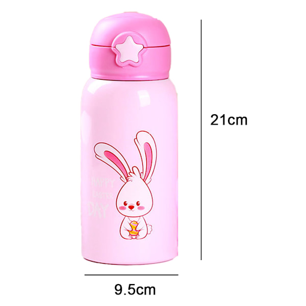 Småbarns Sippy Cup med Straw, Zoo Rustfritt Stål Straw Bottle