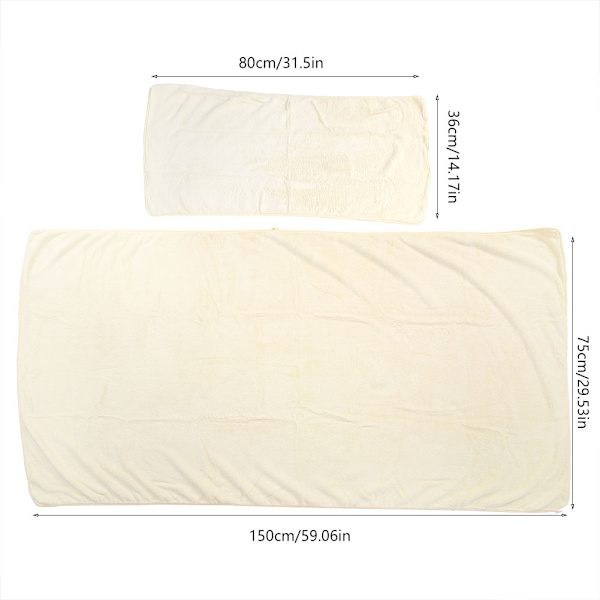 Dammjuk Korallsammet Badrock + Handduk för Spa, Duschar, Bad - Beige