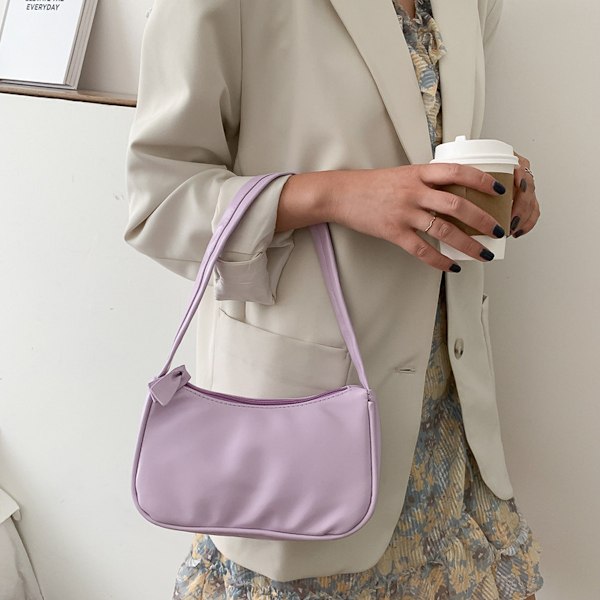 Retro Baguetteväska En axelhandväska Konstläder Underarmväska Dam Crossbody Väska