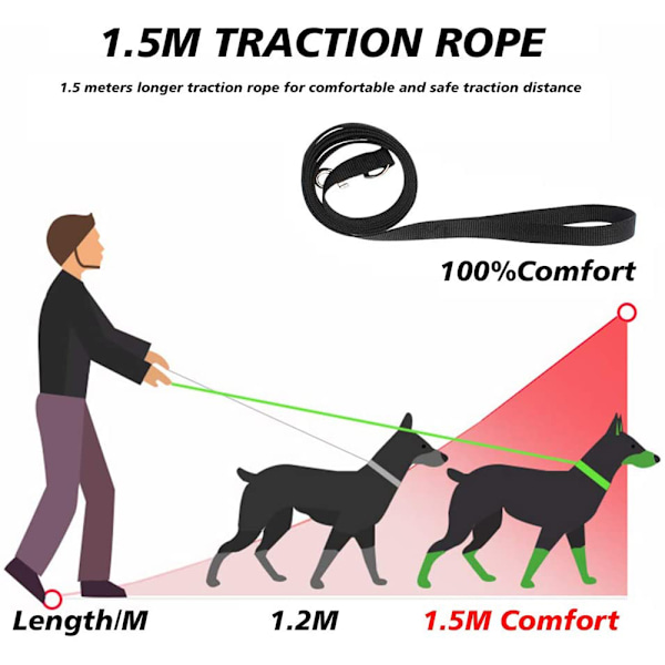 2-pack hundsele, andningsbar valp katt hundväst selar väst-stil hund dragrep reflekterande och andningsbart hundrep för små medelstora