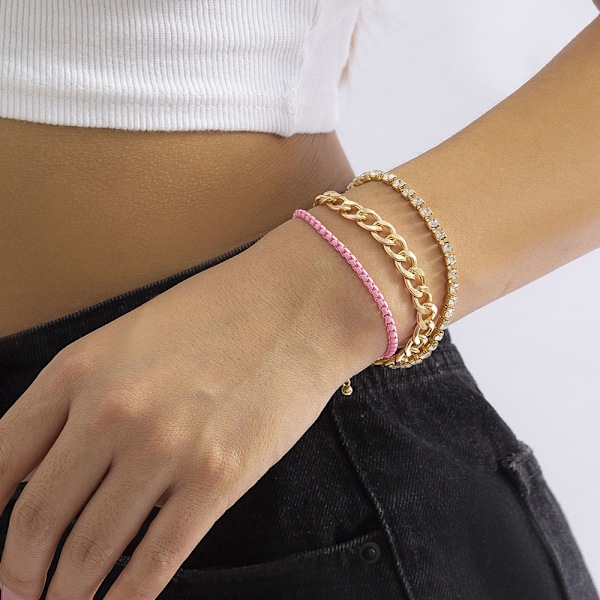 2 st Kubanska Kedje Armband för Män Kvinnor, Trendig Regnbåge Hip-Hop Armband för Flickor Semesterfest Presenter
