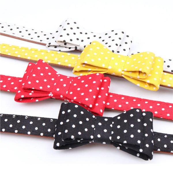 Polka-dot hundhalsband, justerbar söt tyg för små, medelstora och stora hundar, pojkar och flickor