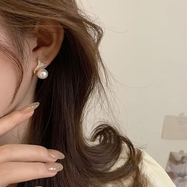 Temperament enkel perle bue øreringe høj berøring alt matchende perle studs