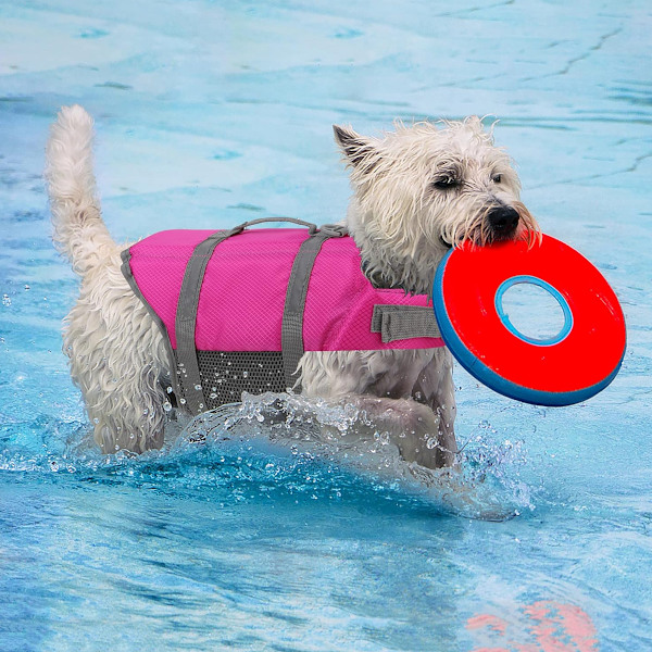 Hundevest med Reflekterende Striber, Justerbar Hvalpebadevest Meget Flydende Velegnet til Små, Mellemstore og Store Hunde