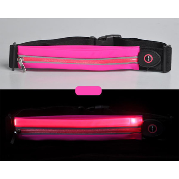 LED Refleks Løpeveske med USB Ladbar Lys, Refleks Løpeutstyr for Menn, Kvinner