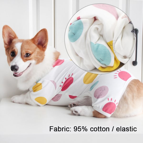 Koiran pyjama, koiran haalari onesie söpöllä, 4-jalkainen koiran pyjama pienille ja keskikokoisille koirille