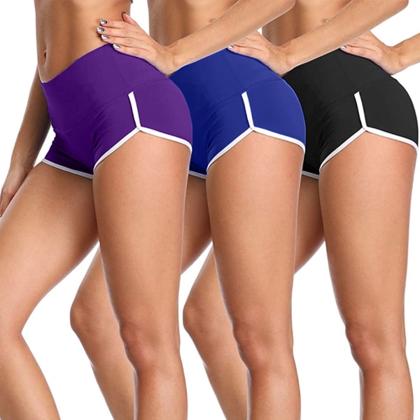 3 stk. Kvinders Sports Shorts Stramme Bukser Fitness Yoga Bukser Høj