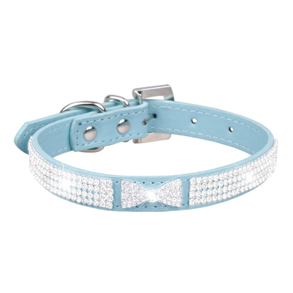 Sæt med 1 styk Rhinestone Hundekrave Halsbånd med Sløjfe  Pink