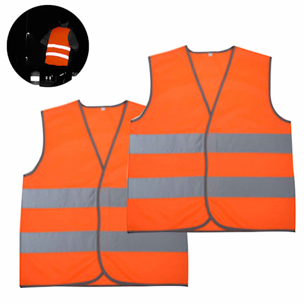 2 stk Sikkerhedsveste Bulkpak - Reflekterende Høj Synlighed, Børn, Mesh