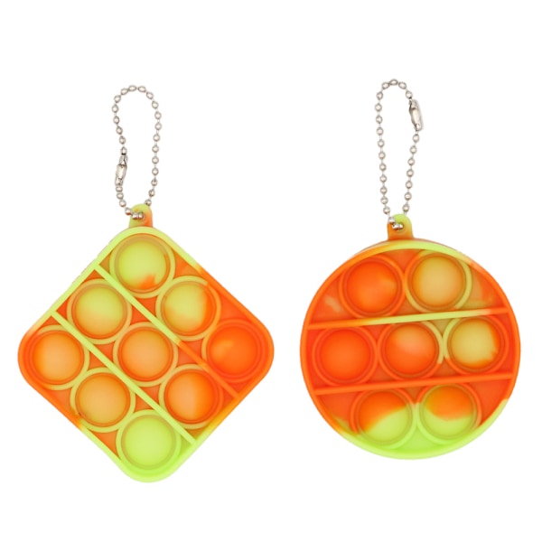 Mini Pop Leksak, Nyckelring Pop-Bubbla Sensorisk Leksak, för Barn Vuxna (2-pack)