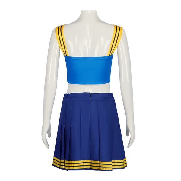Blå Cheerleader-Kostym för Kvinnor, Söt Halloween Cheer Uniform Outfit M